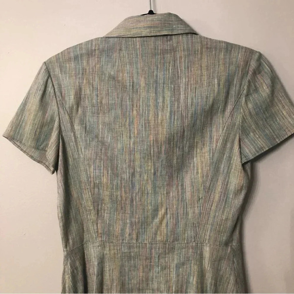 Theory Short Sleeve Button Down Striped Linen Dress Size 0 NWT - Picture 9 of 14